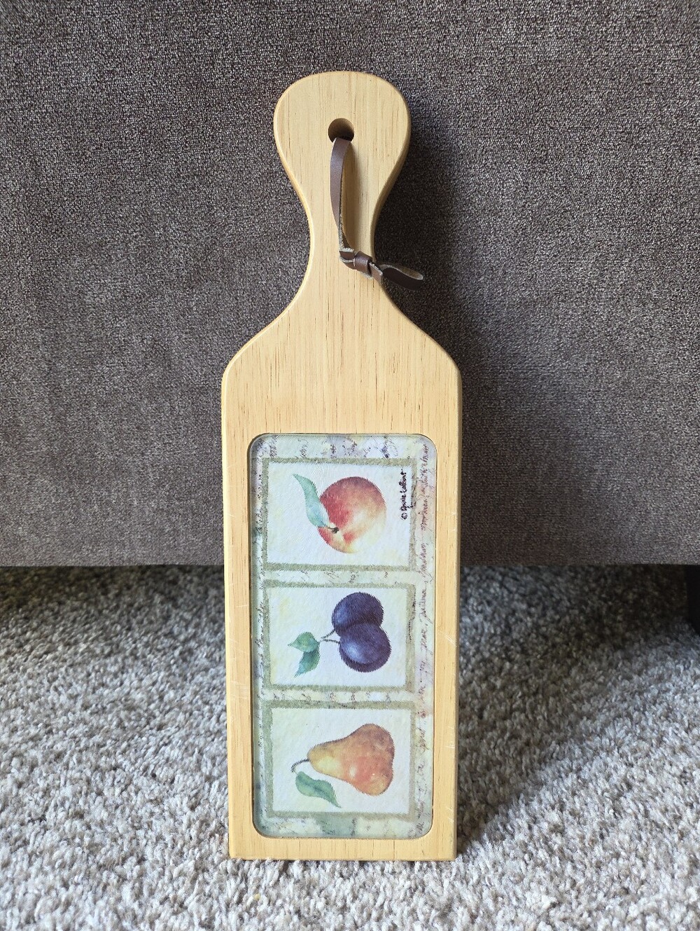 Wooden glass paddle cutting board fruits kitchen Hanging wall decor